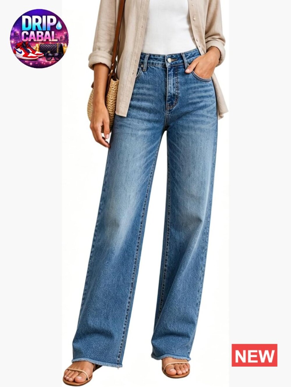 High Waisted Straight Leg Stretchy Jeans with Raw Hem Tummy Control